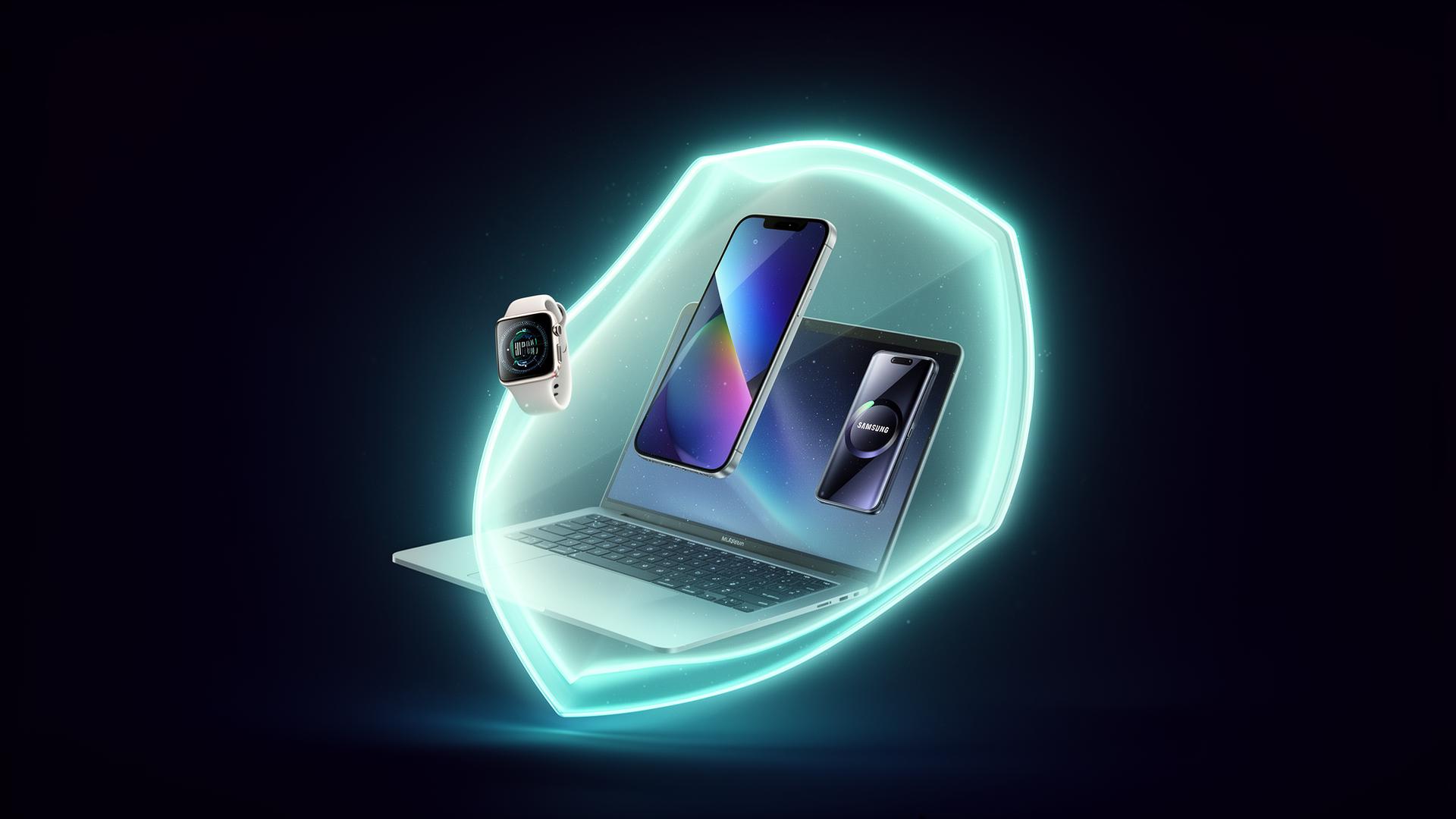 Protected smartphones, laptops and smartwatches